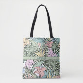 Elegant Colorful Tropical Floral Tote Bag (Voorkant)