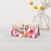 Elegant Colorful Tulip Florals Wedding Plaatskaartje (Voorkant)