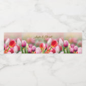 Elegant Colorful Tulip Florals Wedding Waterfles Etiket (Enkel label)