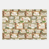 Elegant Colorful Victoriaans kerstkaart Collage Inpakpapier Vel (Voorkant 2)