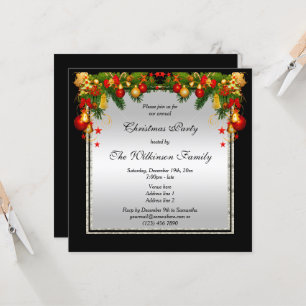 Elegant Colorful Vintage Decorations Kerstmis Kaart