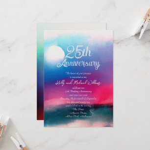 Elegant Colorful Waterverf Aurora Jubileum Kaart
