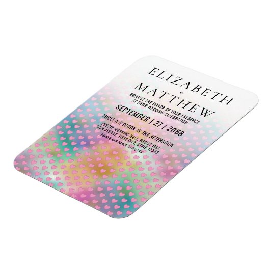 Elegant Colorful Wedding Invitation Magneet (Linkerzijde)