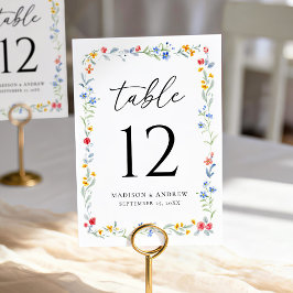 Elegant Colorful Wildflower Meadow Wedding Kaart