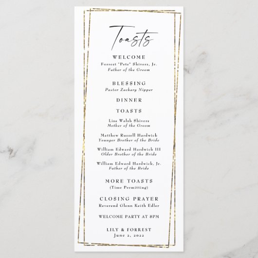 Elegant Colorful Wildflower Rehearsal Dinner Menu (Achterkant)