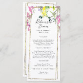 Elegant Colorful Wildflower Rehearsal Dinner Menu (Voorkant / Achterkant)
