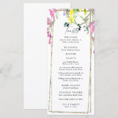 Elegant Colorful Wildflower Weddenprogramma Menu (Voorkant / Achterkant)