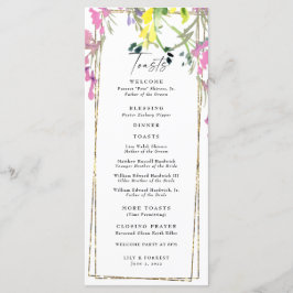 Elegant Colorful Wildflower Weddenprogramma Menu