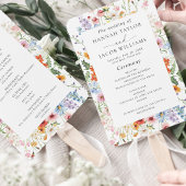 Elegant Colorful Wildflower Wedding Program Handwaaier