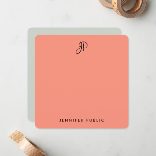 Elegant Colors Calligrafie Monogrammatica Sjabloon (Voorkant / Achterkant in situ)