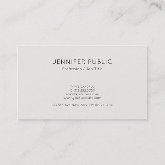 Elegant Colors Creative Design Professional Trendy Visitekaartje (Achterkant)