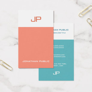 Elegant Colors Elite Design Modern Monogramed Visitekaartje