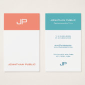 Elegant Colors Elite Design Moderne Monogram Visitekaartje (Voorkant /achterkant)