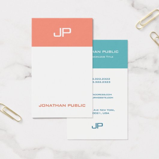 Elegant Colors Elite Design Moderne Monogram Visitekaartje (Kantoor)