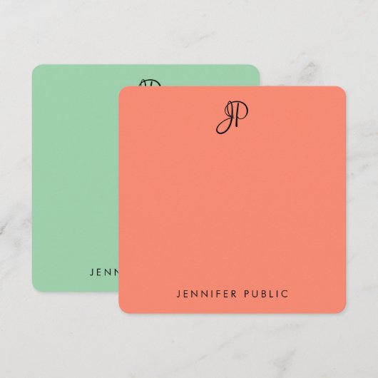 Elegant Colors Handgeschreven Monogram Sjabloon (Voorkant / Achterkant)