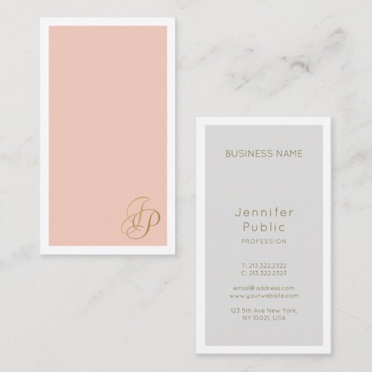 Elegant Colors Handgeschreven Monogram Sjabloon Visitekaartje (Voorkant / Achterkant)