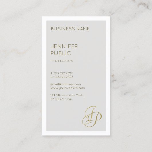 Elegant Colors Handgeschreven Monogramed Sjabloon Visitekaartje (Achterkant)