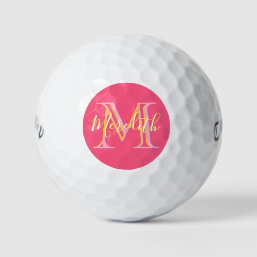 Elegant Colors Lilacs Gold Custom Monogram Name Golfballen (Voorkant)