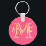 Elegant Colors Lilacs Gold Custom Monogram Name Sleutelhanger<br><div class="desc">Dit prachtige en verfijnde ontwerp biedt unieke meerkleurige letters voor de Monogram en Voornaam. De kleuren zijn zacht en zacht als een bloem. Eventuele ontwerpvragen of speciale verzoeken,  alleen e-mail: charmdesignstudio@rcn.com en we zullen graag helpen.</div>