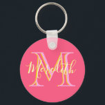 Elegant Colors Lilacs Gold Custom Monogram Name Sleutelhanger<br><div class="desc">Dit prachtige en verfijnde ontwerp biedt unieke meerkleurige letters voor de Monogram en Voornaam. De kleuren zijn zacht en zacht als een bloem. Eventuele ontwerpvragen of speciale verzoeken,  alleen e-mail: charmdesignstudio@rcn.com en we zullen graag helpen.</div>