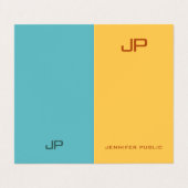 Elegant Colors Modern Monogram Sjabloon Visitekaartje (Buitenkant ongevouwen)