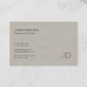 Elegant Colors Modern Professional Monogram Plain Visitekaartje (Achterkant)