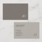 Elegant Colors Modern Professional Monogram Plain Visitekaartje (Voorkant / Achterkant)