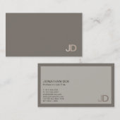 Elegant Colors Modern Professional Monogram Plain Visitekaartje (Voorkant / Achterkant)