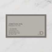 Elegant Colors Modern Professional Monogram Plain Visitekaartje (Achterkant)