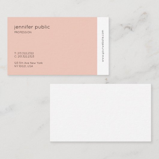 Elegant Colors Modern Professional  Plain Visitekaartje (Voorkant / Achterkant)