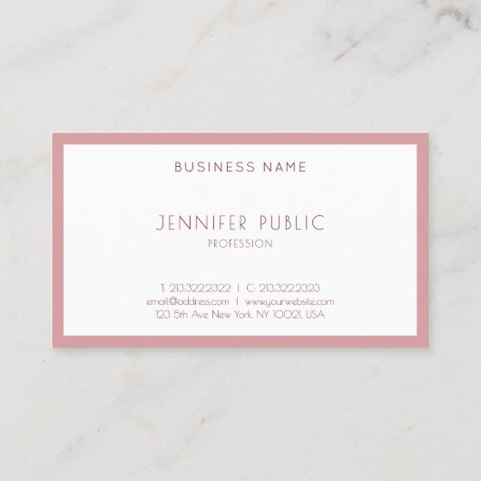 Elegant Colors Moderne Simple Sjabloon Professiona Visitekaartje (Achterkant)