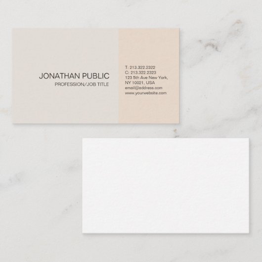 Elegant Colors Professional Artistic Plain Modern Visitekaartje (Voorkant / Achterkant)