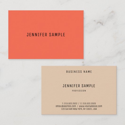 Elegant Colors Sjabloon Custom Professional Modern Visitekaartje (Voorkant / Achterkant)