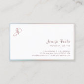 Elegant Colors Sjabloon Moderne Script Monogram Visitekaartje (Achterkant)