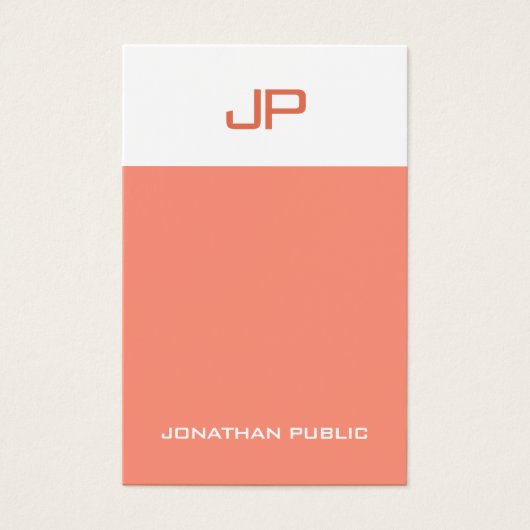 Elegant Colors Trendy Design Modern Monogram Visitekaartje (Voorkant)