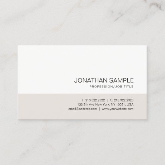 Elegant Colors Trendy Simple Professional Plain Visitekaartje (Voorkant)