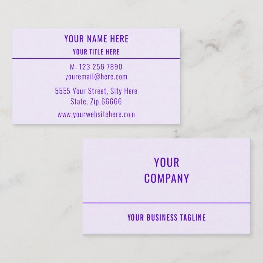 Elegant Colors Visitekaartje maakt uw eigen ontwer (Voorkant / Achterkant)