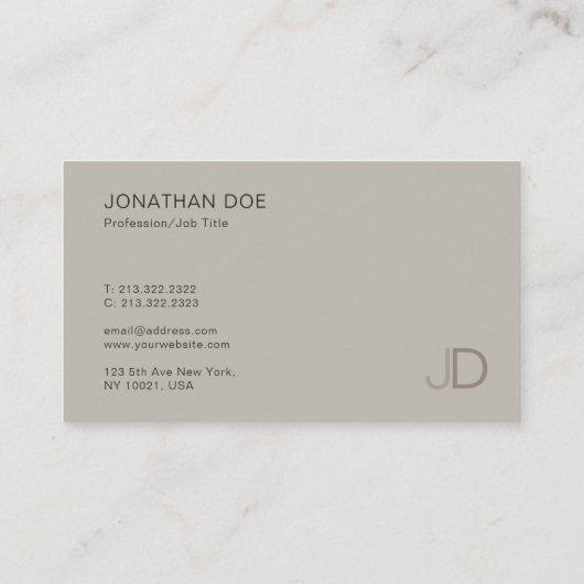 Elegant Colour Harmony Modern Professional Monogra Visitekaartje (Achterkant)