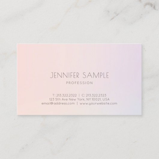 Elegant Colour Harmony Modern Professional Plain Visitekaartje (Achterkant)