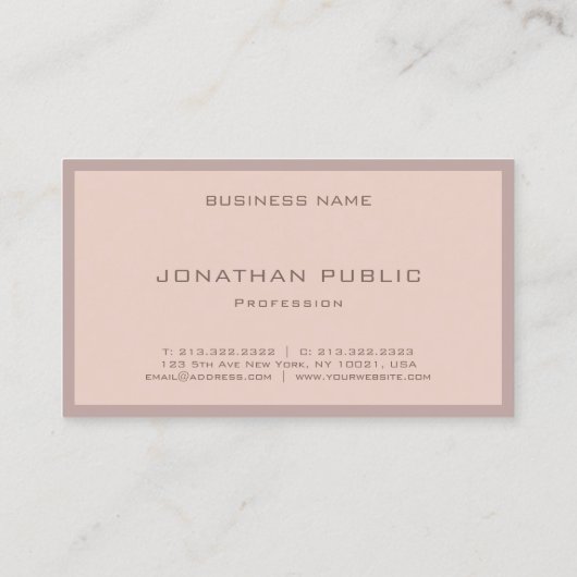 Elegant Colour Harmony Moderne Eenvoudige Stijlvol Visitekaartje (Achterkant)