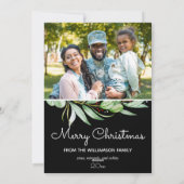 Elegant Comfort & Joy Greenery Foto Kerstmis Feestdagenkaart (Achterkant)