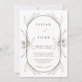 Elegant Comfort Light Green Floral Capsul Wedding Kaart