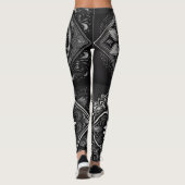 Elegant comfort: zwart-wit Mandala Leggings (Achterkant)