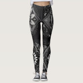 Elegant comfort: zwart-wit Mandala Leggings (Voorkant)