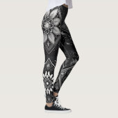Elegant comfort: zwart-wit Mandala Leggings (Rechts)