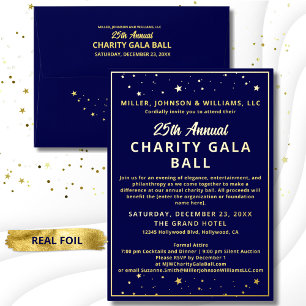 Elegant Company Charity Gala Bal Blauw Budget Folie Uitnodiging