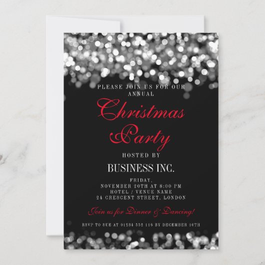 Elegant Company Corporate Kerstparty Silver Kaart (Voorkant)