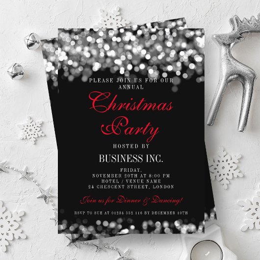 Elegant Company Corporate Kerstparty Silver Kaart