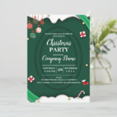 Elegant Company Kerstparty Kaart (Staand voorkant)