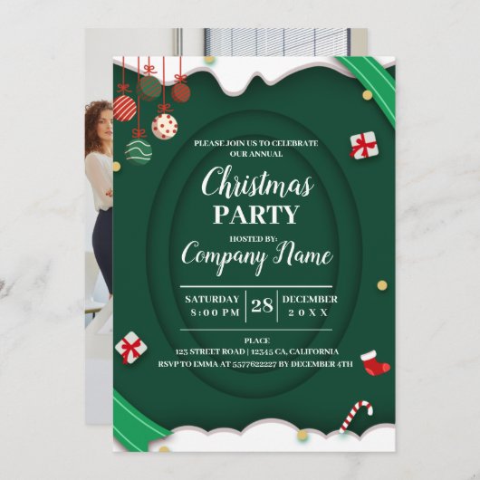 Elegant Company Kerstparty Kaart (Voorkant / Achterkant)